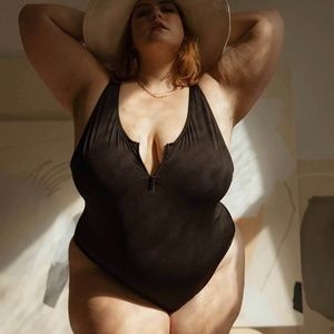 Black cheeky swimsuit in 3X